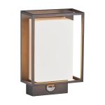 Nordlux Nestor Wandleuchte Aluminium Schwarz 8W 550lm - 827  | IP44 - Bewegungs- und Lichtsensor