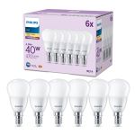 Lot 6x Philips Ampoule LED E14 Poire Dépolie 5W 470lm - 827 