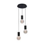 Eglo Suspension Luminaire Pozueta Échantillon Noir | IP20 - Convient pour 3x E27 
