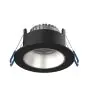 Spot LED Ares Profond ring Noir 6W 540lm 927-940 3CCT - avec Inner Cercle  Argent | Diamètre 68mm