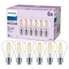 Lot 6x Philips Ampoule LED E27 Poire Filament Claire 7W 850lm - 840 